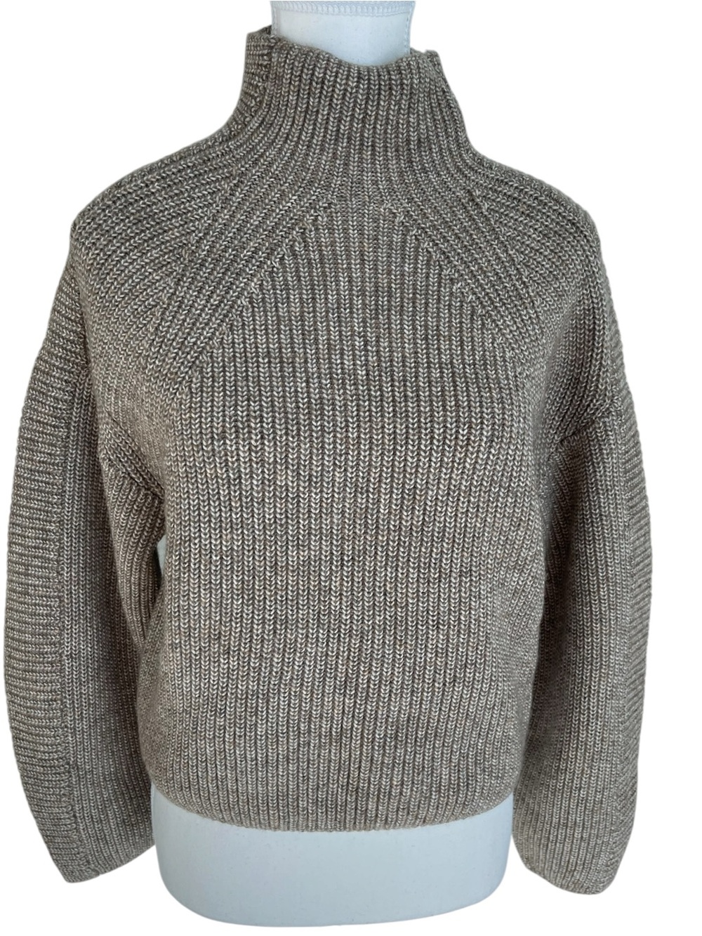 H&M Taupe Knit Mock Neck Sweater Size XS NWT